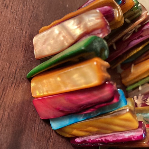 Rainbow Pau Shell Bracelet. -original Hand Crafted - Picture 3 of 4